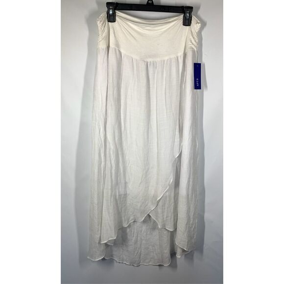 Apt. 9 Women's Pull On High-Low hem Maxi Skirt Paper White Size XXL NWT - Picture 1 of 8